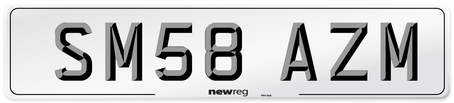 SM58 AZM Number Plate from New Reg